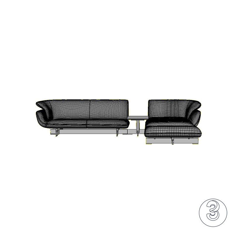 Beroemdheid sofa Geschikt 550 Beam Sofa System sofas by Cassina 3D model by Bimarium